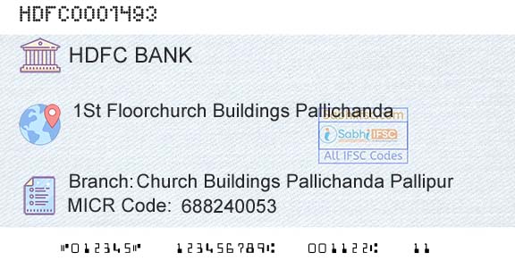 Hdfc Bank Church Buildings Pallichanda PallipurBranch 