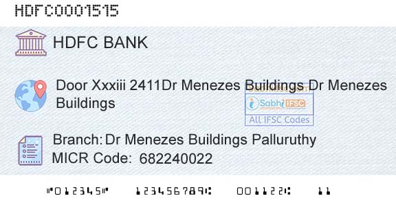 Hdfc Bank Dr Menezes Buildings PalluruthyBranch 