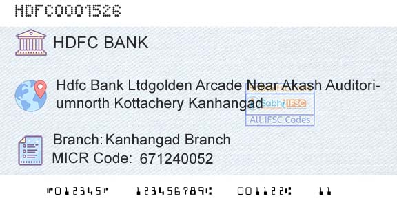 Hdfc Bank Kanhangad BranchBranch 