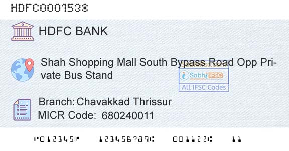 Hdfc Bank Chavakkad ThrissurBranch 