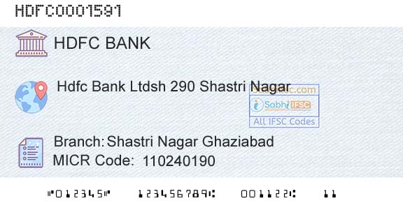 Hdfc Bank Shastri Nagar GhaziabadBranch 