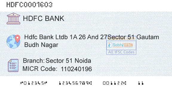 Hdfc Bank Sector 51 NoidaBranch 