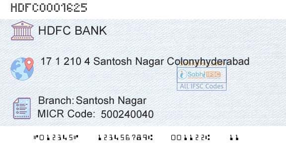 Hdfc Bank Santosh NagarBranch 