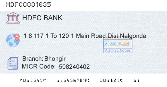 Hdfc Bank BhongirBranch 