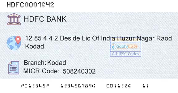 Hdfc Bank KodadBranch 