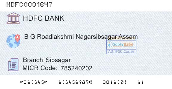 Hdfc Bank SibsagarBranch 