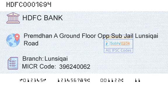 Hdfc Bank LunsiqaiBranch 