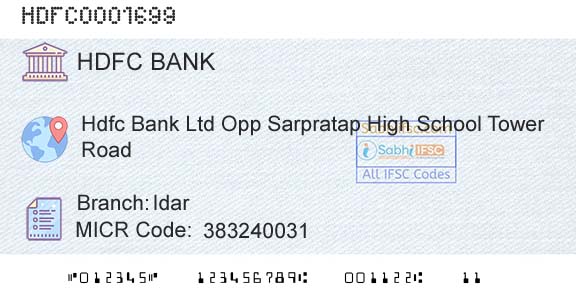 Hdfc Bank IdarBranch 