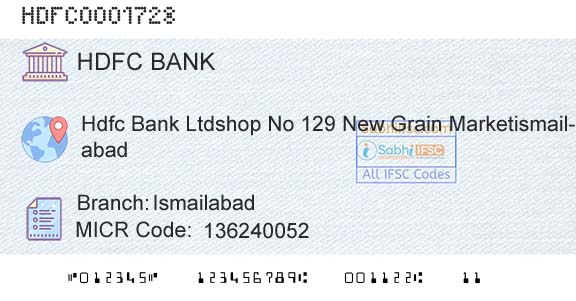 Hdfc Bank IsmailabadBranch 