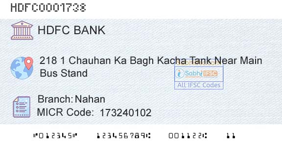 Hdfc Bank NahanBranch 