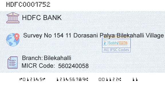 Hdfc Bank BilekahalliBranch 