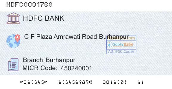 Hdfc Bank BurhanpurBranch 