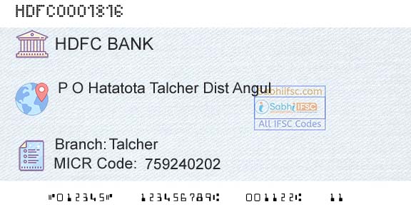Hdfc Bank TalcherBranch 