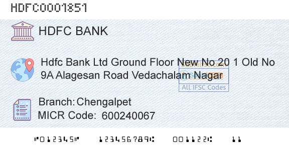Hdfc Bank ChengalpetBranch 