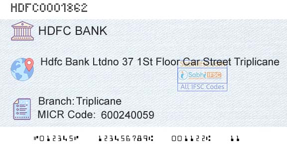 Hdfc Bank TriplicaneBranch 