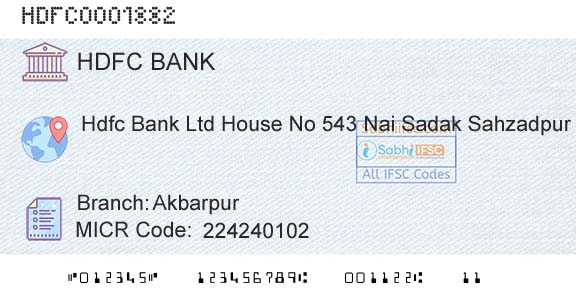 Hdfc Bank AkbarpurBranch 