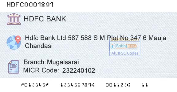 Hdfc Bank MugalsaraiBranch 