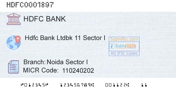 Hdfc Bank Noida Sector IBranch 