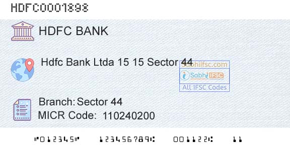 Hdfc Bank Sector 44Branch 