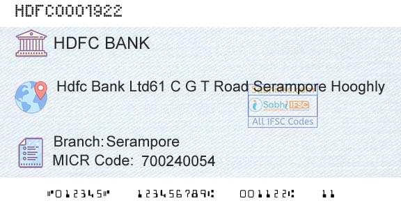 Hdfc Bank SeramporeBranch 