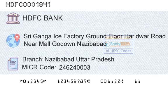 Hdfc Bank Nazibabad Uttar PradeshBranch 