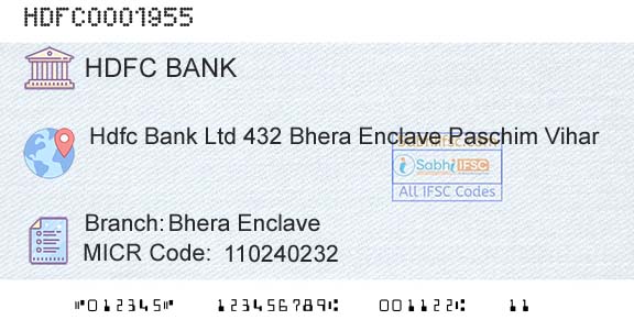 Hdfc Bank Bhera EnclaveBranch 