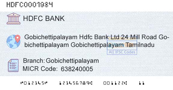 Hdfc Bank GobichettipalayamBranch 