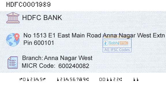 Hdfc Bank Anna Nagar WestBranch