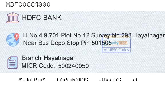 Hdfc Bank HayatnagarBranch 