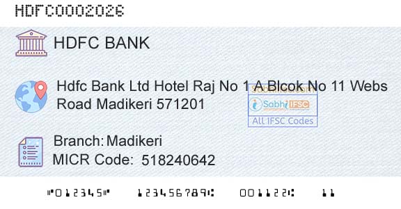 Hdfc Bank MadikeriBranch 