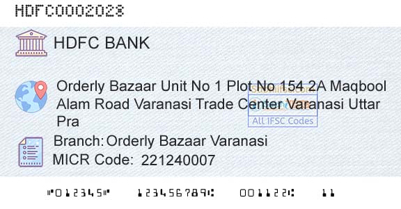Hdfc Bank Orderly Bazaar VaranasiBranch 