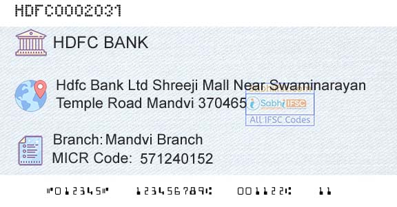 Hdfc Bank Mandvi BranchBranch 