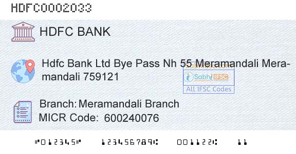 Hdfc Bank Meramandali BranchBranch 
