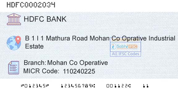 Hdfc Bank Mohan Co OperativeBranch 
