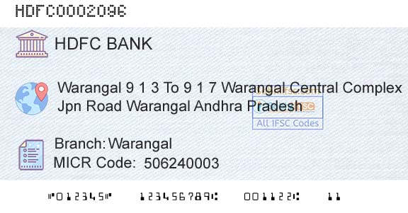 Hdfc Bank WarangalBranch 