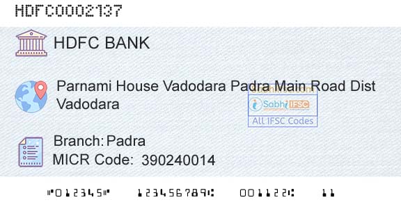Hdfc Bank PadraBranch 