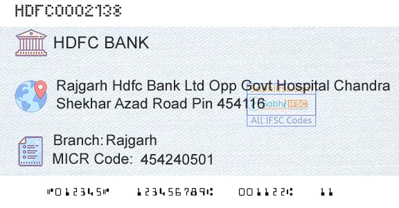 Hdfc Bank RajgarhBranch 