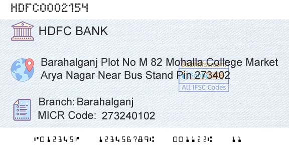 Hdfc Bank BarahalganjBranch 