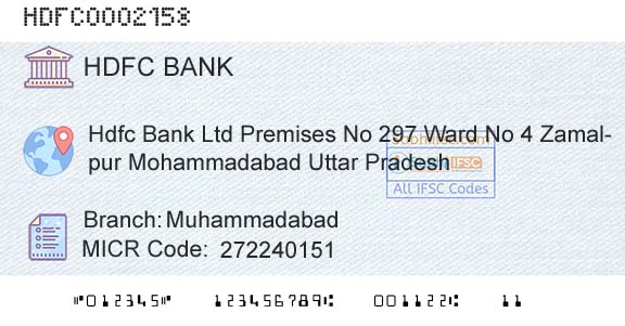 Hdfc Bank MuhammadabadBranch 