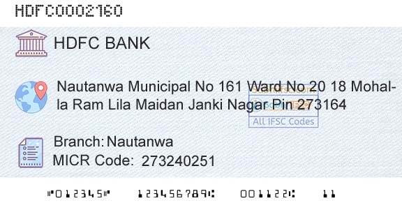 Hdfc Bank NautanwaBranch 