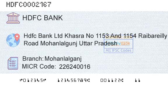 Hdfc Bank MohanlalganjBranch 