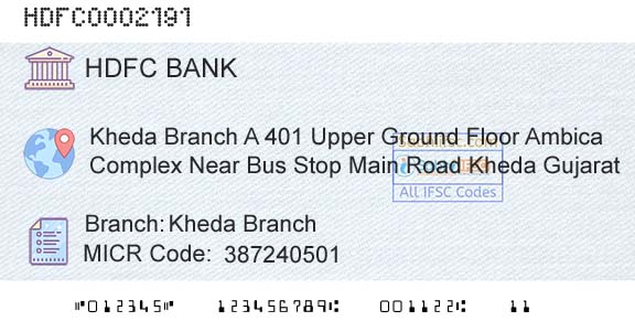 Hdfc Bank Kheda BranchBranch 