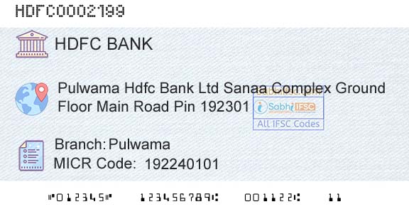 Hdfc Bank PulwamaBranch 