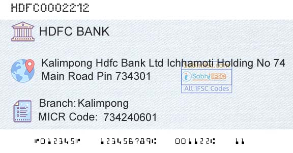 Hdfc Bank KalimpongBranch 