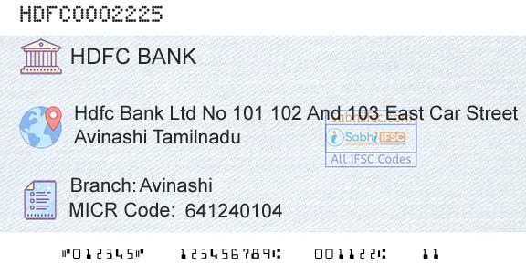 Hdfc Bank AvinashiBranch 
