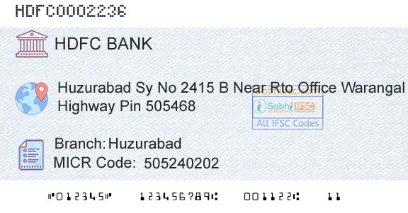 Hdfc Bank HuzurabadBranch 