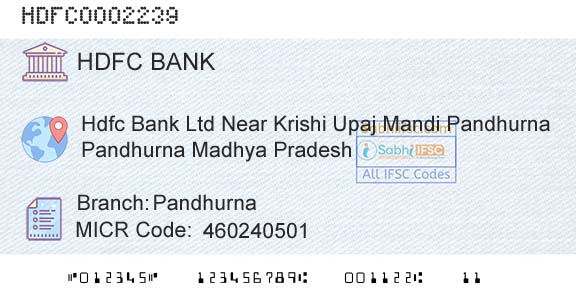 Hdfc Bank PandhurnaBranch 