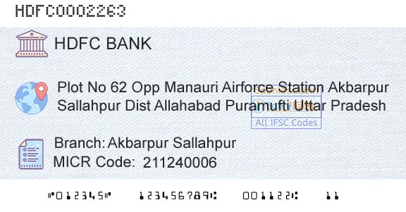 Hdfc Bank Akbarpur SallahpurBranch 