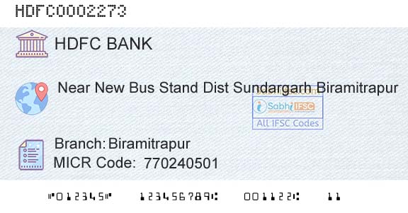 Hdfc Bank BiramitrapurBranch 