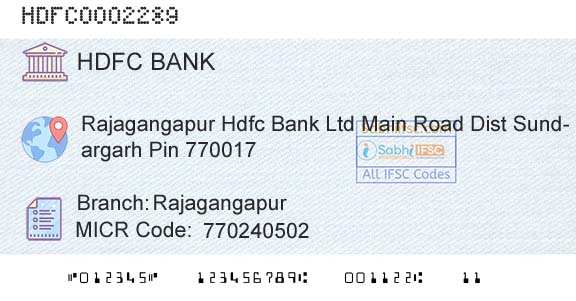 Hdfc Bank RajagangapurBranch 